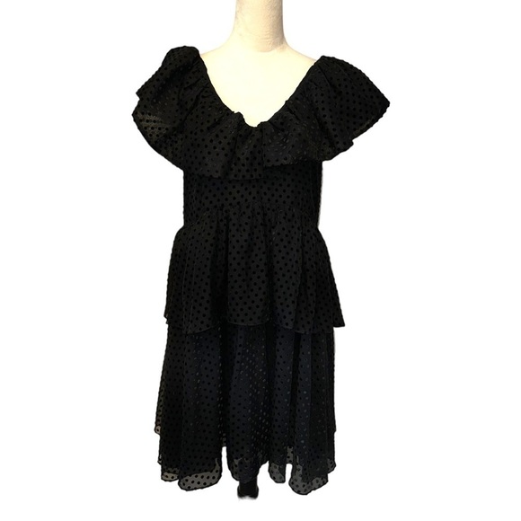 Ganni Black Textured Mini Dress - Picture 4 of 15